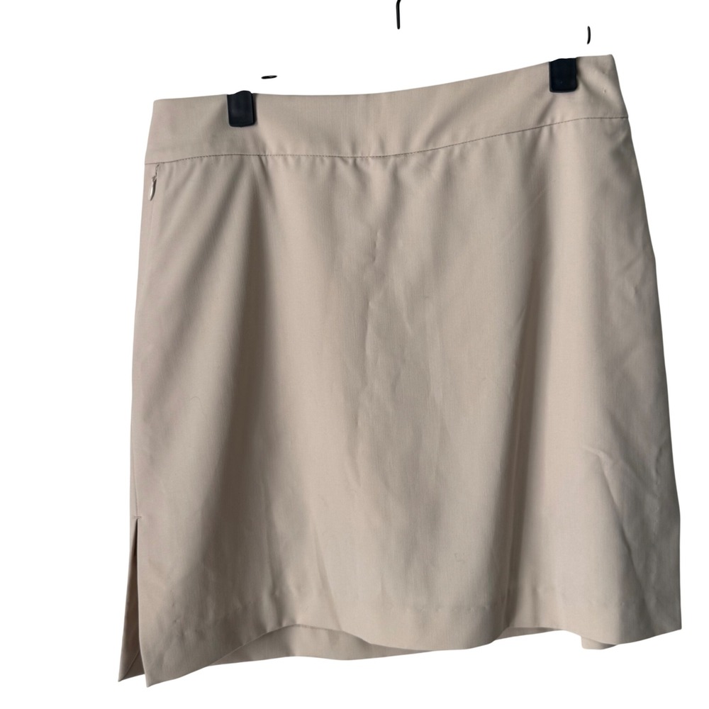 Tehama Tan Golf Skort Side Zip Khaki Active Skirt Size‎ 2 Hang 'em Dry